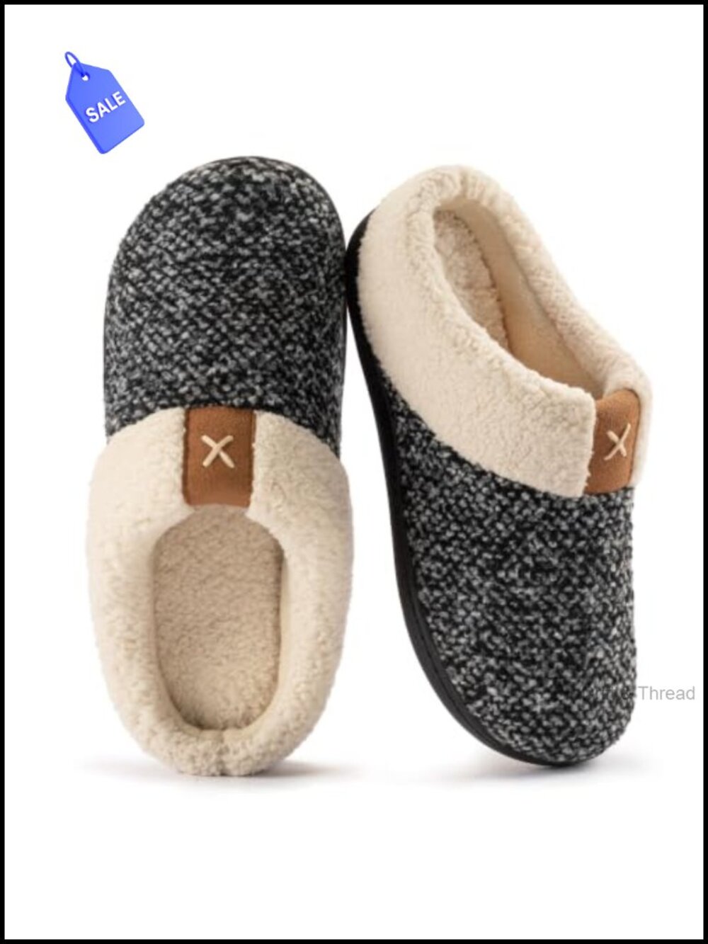 Women's Memory Foam Slippers Faux Fur Lined Indoor Outdoor Slip On